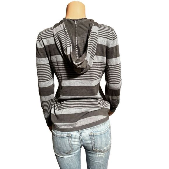 Bundle 2 Long sleeve stripe half button Henley hoodie sweatshirt top M - Picture 7 of 10
